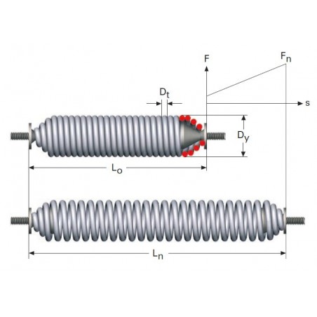 Muelle de tracción con tornillo rotativo M08LE6444