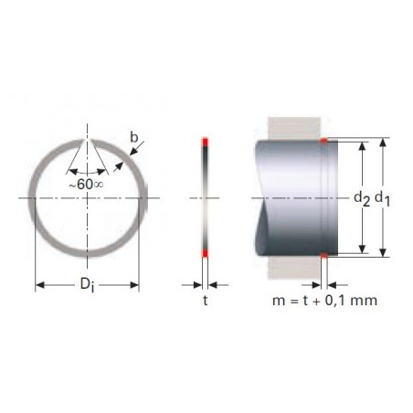 RECTANGULAR SECTION RINGS FOR SHAFTS RSW M23LE7730