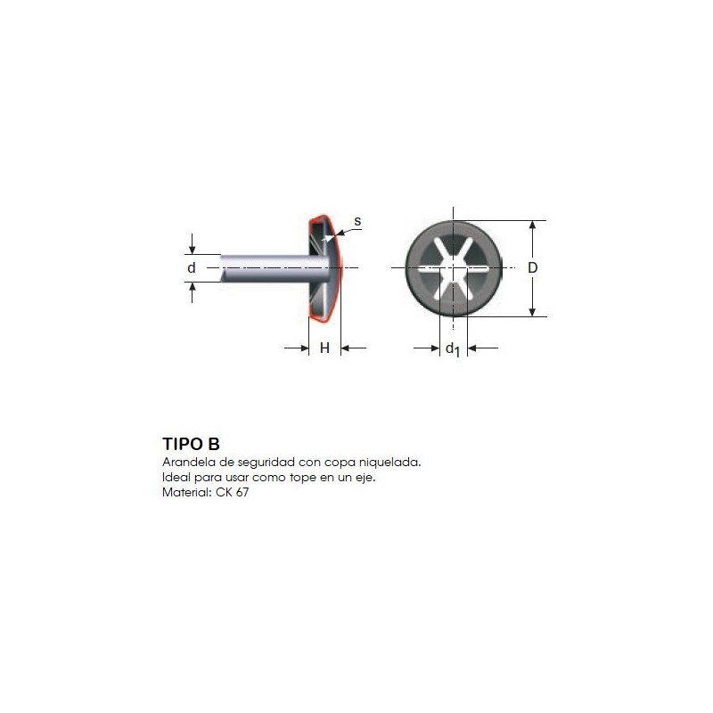 Arandela de bloqueo tipo "B" M17LE5067