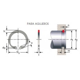 ANILLO DE RETENCION DIN 472 PARA AGUJEROS M27LE7860