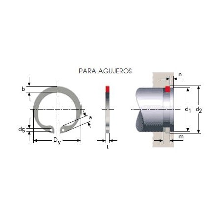 ANILLO DE RETENCION DIN 472 PARA AGUJEROS M27LE7860