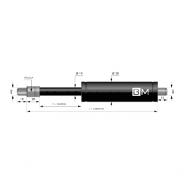 Muelle de gas de tracción 10-28 (L165 - C60 - 50N)