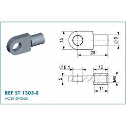 Terminal de ojal de Ø8.1...