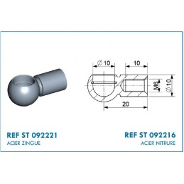Terminal de rótula de Ø10...