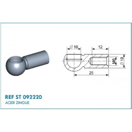 Terminal de rótula de Ø10...